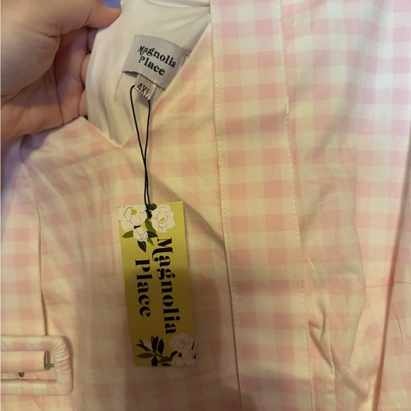 Magnolia Place Pink Checkered Midi Dress - Picture 4 of 4